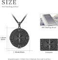 wholesale Black  Compass Necklace with Black Stone Travel Pendant Graduation  for Women and Men-0-4