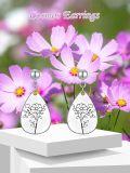 wholesale Sterling Silver Floral Teardrop Earrings w Birth Flower Engraved Gift for Women-0-27