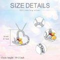 wholesale 925 Sterling Silver Heart-Shaped Pendant with Cats and Engraved Message I Love You Forever - 2 Tone Gold & White CZ Stones Necklaces for Women Girls -0-1