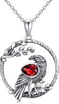 wholesale 925 Silver Crow Necklace with Birthstone Crystal - Magic & Mystery Raven Pendant, 0.87 for Women-0-0