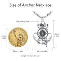 wholesale 925 Sterling Silver Nautical Ship Wheel & Anchor Pendant Necklace for Men/Women-0-1