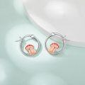 wholesale 925 Sterling Silver Mushroom Rabbit Hoop Earrings for Girls and Women Gift Idea-0-4