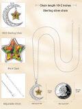 wholesale Sterling Silver Moon Star Necklace Celestial Pendant for Women-0-2
