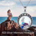 wholesale 925 Sterling Silver Mermaid Pendant with Crescent Moon and Stars - Oceanic  for Her-0-5