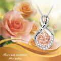 wholesale 925 Sterling Silver Rose Flower Infinity Pendant Keepsake Memorial Urn Necklace w/Filler Kit-0-5