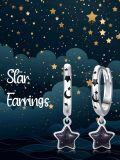 wholesale 925 Sterling Silver Star & Moon Drop Earrings - Witchy Celestial Jewelry-0-5