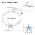wholesale 925 Sterling Silver Blue Opal Starfish Charm Bracelet For Women-0-4