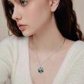 wholesale 925 Sterling Silver Malachite Tree of Life Pendant Necklace with Cross for Women Gift-0-1