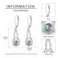 wholesale 925 Sterling Silver & Natural Labradorite Celtic Earrings, High Polish, 4mm Round Stone, Hypoallergenic, Gift for Women, Mom, Friends-0-1