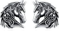 wholesale 925 Sterling Silver Horse Head Stud Earrings - Unique Animal  for Women and Men-Horse
