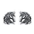 wholesale 925 Sterling Silver Horse Head Stud Earrings - Unique Animal  for Women and Men-0-0