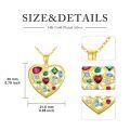 wholesale Gold-Plated 925 Sterling Silver Multi-Colored CZ Heart Pendant Necklace for Women-0-4