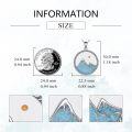 wholesale 925 Sterling Silver Mountain Turquoise Stone Round Pendant Necklaces for Women-0-3