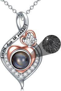 wholesale 925 Sterling Silver Heart Pendant Necklace Forever In My Heart Multi-Layered Design for Women Girls Valentines Day Gifts Jewelry Accessories (Silver)-Infinity Heart