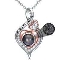 wholesale 925 Sterling Silver Heart Pendant Necklace Forever In My Heart Multi-Layered Design for Women Girls Valentines Day Gifts Jewelry Accessories (Silver)-Infinity Heart