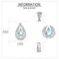 wholesale 925 Sterling Silver Moonstone Drop Earrings Wholesale With White Topaz And Filigree Design-0-4