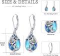wholesale 925 Sterling Silver Blue Moonstone Rose Drop Leverback Earrings-0-5