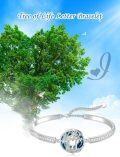wholesale TOUPOP Tree Of Life Initial Bracelet For Women 925 Sterling Silver Family Tree Blue Crystal Jewelry Birthday Gifts For Her -0-2