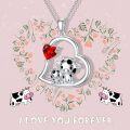 wholesale Sterling Silver Stone Cute Animal Pendant Necklace for Couples Sister Daughter Mother Birthday Gift-0-143