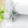 wholesale  Sterling Silver Genuine Gemstone Faith Cross Necklace for Women -0-26