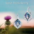 wholesale 925 Sterling Silver Abalone Shell Thistle Drop Earrings with Leverbacks for Women s-0-5
