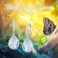 wholesale 925 Sterling Silver Teardrop Blue Moonstone Butterfly Drop Earrings-0-2