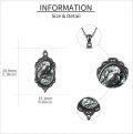 wholesale 925 Sterling Silver Black Raven Pendant Necklace with Green Stone Background-0-3