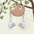 wholesale 925 Sterling Silver Sloth Shape Hypoallergenic Dangle Drop Earrings for Sensitive Ears-0-5