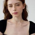 wholesale 14K Gold Cross Butterfly Pendant Necklace for Women Blue Enamel -0-1