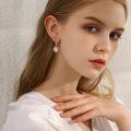 wholesale 925 Sterling Silver Elegant Purple Teardrop Earrings Wholesale With Crystal Accents-0-20