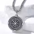 wholesale 925 Sterling Silver Compass Pendant Necklace Wholesale  for Men Women -0-3