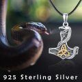 wholesale 925 Sterling Silver Norse God Thor Hammer Pendant Necklace-0-3