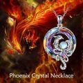 wholesale 925 Sterling Silver Rainbow Opal Phoenix Pendant Necklace-0-5