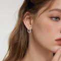 wholesale 925 Sterling Silver Cross Hoop Earrings-0-2
