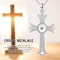 wholesale 925 Sterling Silver Cross with Pearl and Yellow Stone Pendant Necklace for Women Christian s-0-5