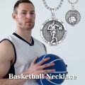 wholesale 925 Sterling Silver Sport Pendant Necklace - Never Give Up Motivational Jewelry for Basketball Fans-0-5
