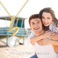 wholesale 14K Gold Swan Pendant with Freshwater Pearl and Cubic Zirconia Chain Necklaces for Women Elegant Fine s-0-2
