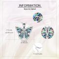 wholesale Sterling Silver Abalone Shell Butterfly Necklace - Elegant Gift for Women, Wife, Mother, Daughter, Sister, 18+2 Chain, Hypoallergenic-0-4