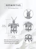 wholesale 925 Sterling Silver Larimar & CZ Sea Turtle Pendant Necklace for Women-0-3