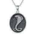 TOUPOP Sterling Silver Snake Necklace Gothic Animal Jewelry For Women Men-0-0
