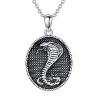 TOUPOP Sterling Silver Snake Necklace Gothic Animal Jewelry For Women Men-undefined
