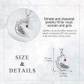 wholesale 925 Sterling Silver Owl Pendant Necklace with Red Crystal Gemstone Charm for Women's Gifts-0-2