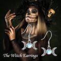 wholesale 925 Sterling Silver Triple Moon Goddess Opalite Drop Earrings for Women - Wicca Witchcraft Pagan Jewellery 3 Long-0-2