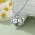 wholesale 925 Sterling Silver Birthstone Mother Love Heart Pendant Necklace-0-1