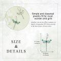 wholesale 925 Sterling Silver Green Emerald Dragonfly Drop Earrings for Women Girls  4cm Long-0-2