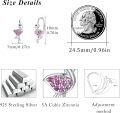 wholesale 925 Sterling Silver Flamingo Pink Crystal Ear Cuffs for Women Girls Animal  Set-0-2