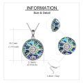 wholesale 925 Sterling Silver Viking Vegvisir Rune Compass Abalone Shell Pendant Necklace-0-4