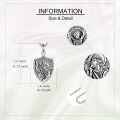 wholesale 925 Sterling Silver Shield Shape Virgin Mary and Child Pendant Necklace for Women Men  45cm Chain Length-0-2