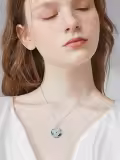 TOUPOP Sterling Silver Turquoise Evil Eye Tree Of Life Pendant Necklace-0-2