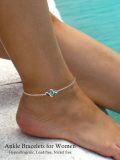 wholesale  Sterling Silver Gemstone Dainty Anklet for Women Beach Jewelry Gift -0-5